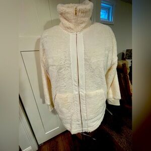 Sonoma Cream Teddy Jacket Plush Zip-Up